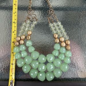 Green and Gold Necklace with Organic Design